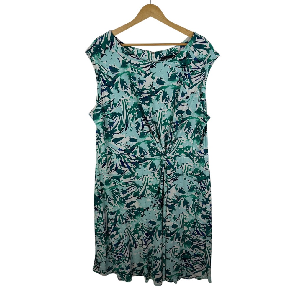 Lane Bryant Tropical Floral Twist Front Sheath Dress Size 22/24 Stretch Resort - Picture 1 of 10